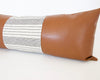 Mix & Match: White Stripe / Faux Leather Extra Long Lumbar Pillow #3 - 14x36