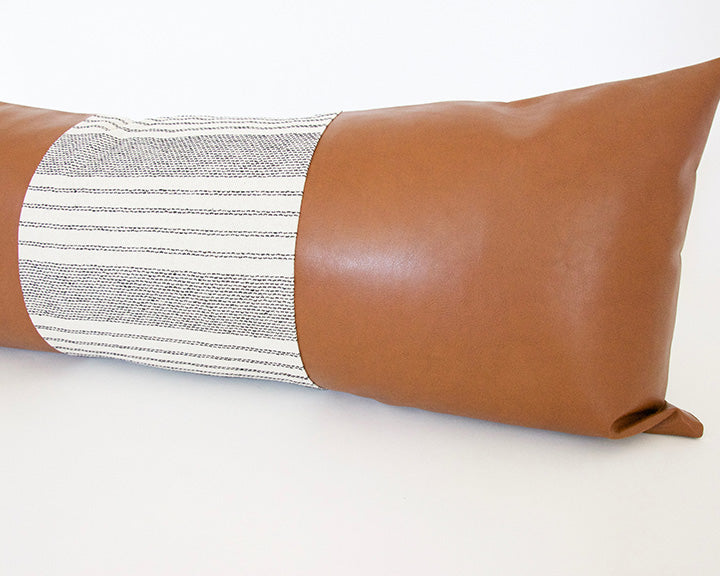 White faux best sale leather pillows