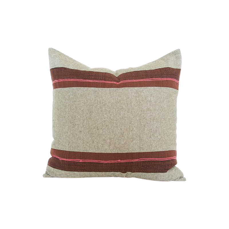 Mixed: Olive Green / Burgundy Hmong Pillow - 20x20 pillow