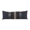 Mixed: Southwest Stripes / Faux Leather Extra Long Lumbar Pillow - 14x36 pillow