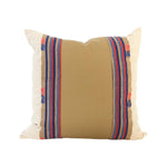 Mixed: Tan Linen / Naga Tribal Pillow Case - 20x20 pillow