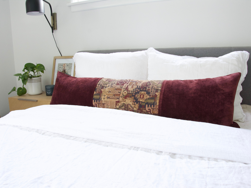 Mixed: Ayla & Velvet Burgundy Extra Long Lumbar Pillow Case - 14x50