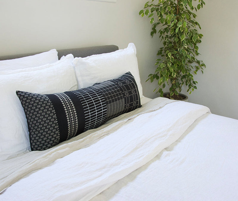 Mixed: Black Patchwork Extra Long Lumbar Pillow Case - 14x36