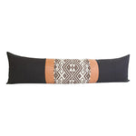 Mixed: Ebony / Faux Leather Extra Long Lumbar Pillow Case - 14x50 pillow