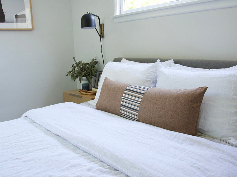 Mixed: Neutral Pebble & Nutmeg Extra Long Lumbar Pillow Case - 14x36