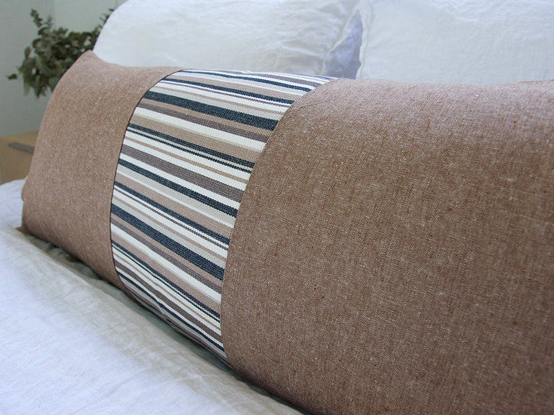 Mixed: Neutral Pebble & Nutmeg Extra Long Lumbar Pillow Case - 14x36