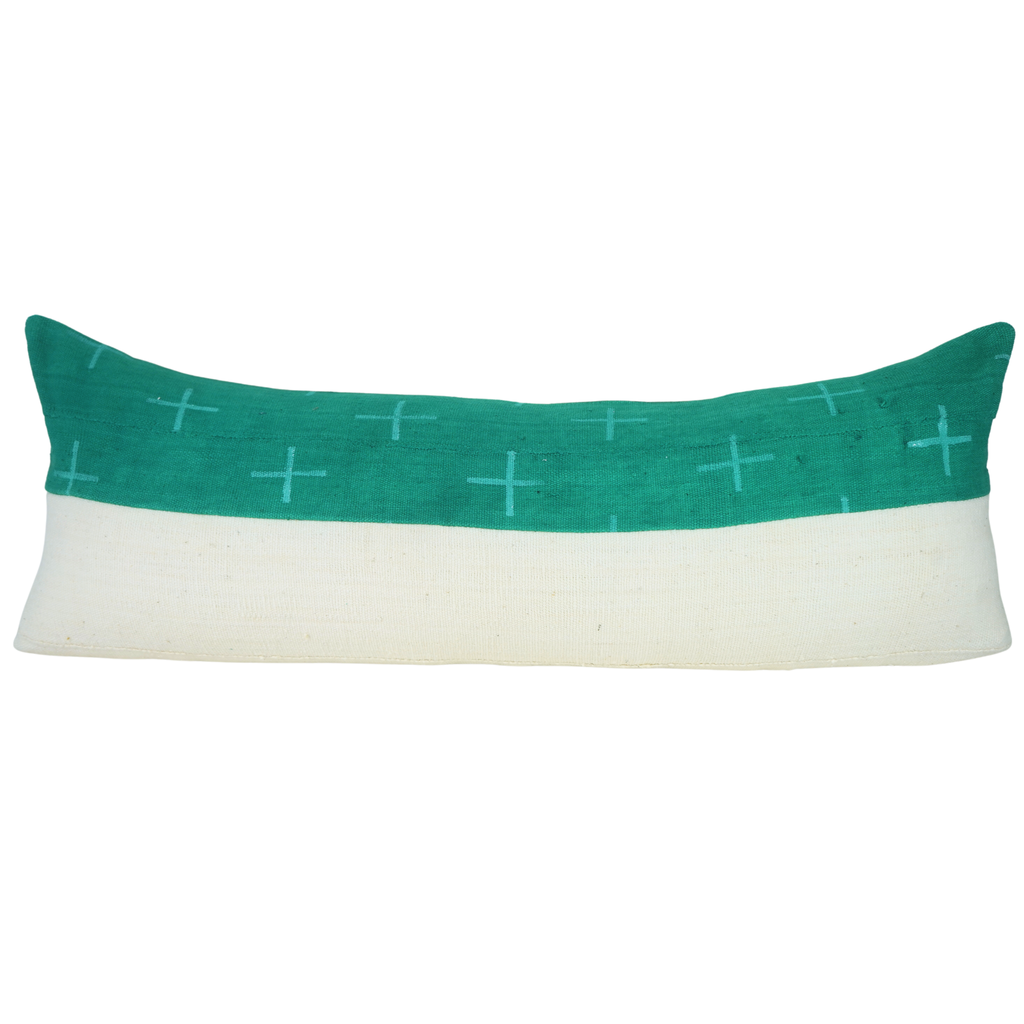 Mixed Turquoise Crosses Mud Cloth no.2 pillow