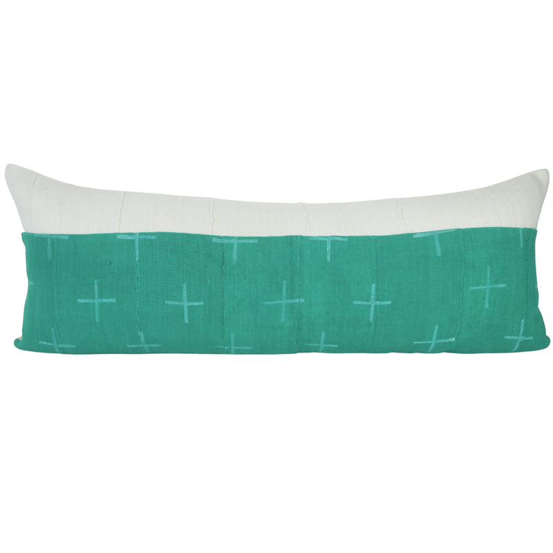 Mixed Turquoise Crosses Mud Cloth no. 1 pillow