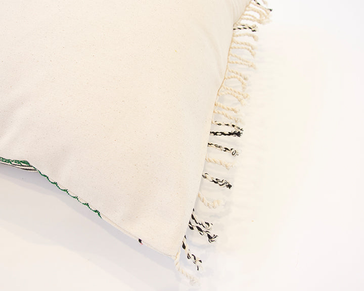 Naga Tribal Accent Pillow - Cream & Green - 20x20
