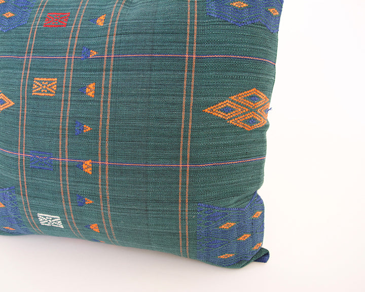 Naga Tribal Accent Pillow - Midnight Green & Blue - 22x22