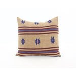 Naga Tribal Accent Pillow - Pale Brown, Blue & Burgundy - 22x22 pillow