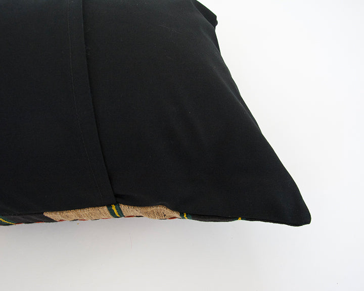 Naga Tribal Extra Long Lumbar Pillow - Black, Red & Yellow - 14x36