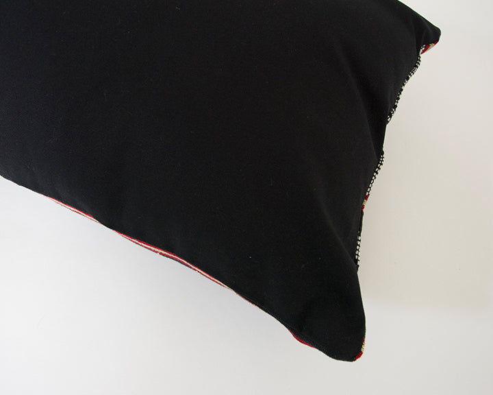 Naga Tribal Extra Long Lumbar Pillow - Black, Red, Yellow - 14x50