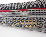 Naga Tribal Extra Long Lumbar Pillow - Black, Red, Yellow - 14x50
