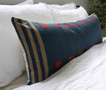 Naga Tribal Extra Long Lumbar Pillow Case - Blue, Red - 14x36