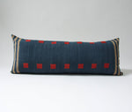Naga Tribal Extra Long Lumbar Pillow Case - Blue, Red - 14x36
