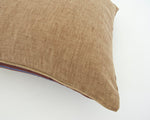 Naga Tribal Extra Long Lumbar Pillow - Pale Brown, Blue & Burgundy - 14x36
