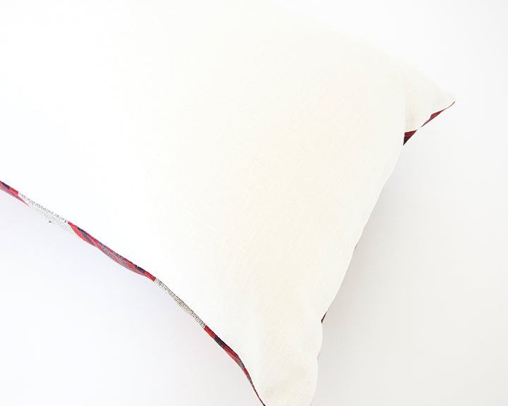 Naga Tribal Extra Long Lumbar Pillow - Red, Purple, Burgundy - 14x36