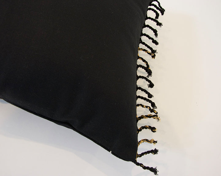 Naga Tribal Lumbar Pillow - Black & Yellow - 14x22