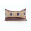 Naga Tribal Lumbar Pillow - Pale Brown, Blue & Burgundy - 14x22 pillow