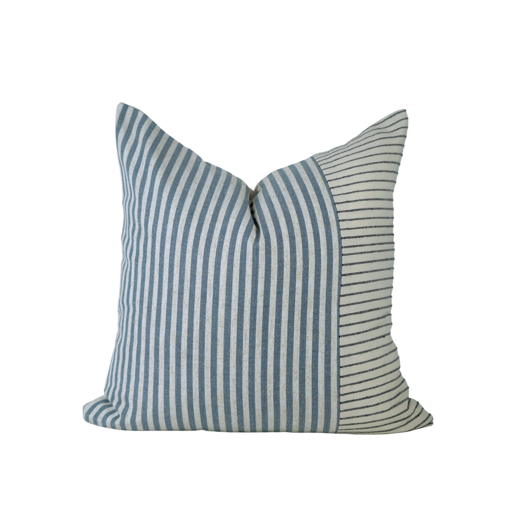 Mixed Blue Nautical Stripe pillow