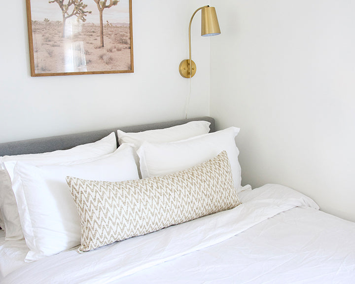 Neutral Zig Zag Extra Long Lumbar Pillow - 14x36
