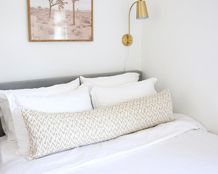 Neutral Zig Zag Extra Long Lumbar Pillow - 14x50 (Only 1 left)