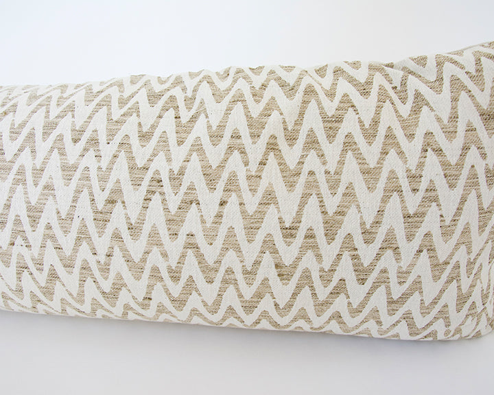 Neutral Zig Zag Extra Long Lumbar Pillow - 14x50 (Only 1 left)
