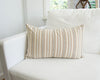 Nude, Cream & Black Striped Lumbar Pillow Case - 14x22