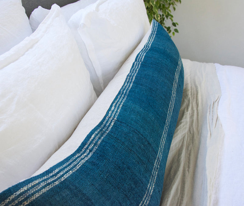 Ocean Blue Bhujodi Extra Long Lumbar Pillow - 14x36