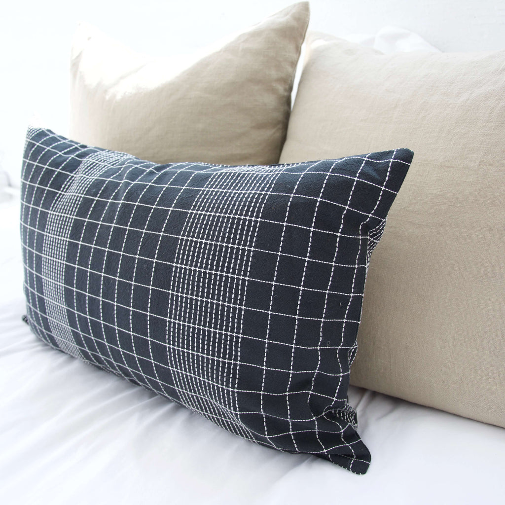 Off The Grid Lumbar Pillow Case - Black - 14x22
