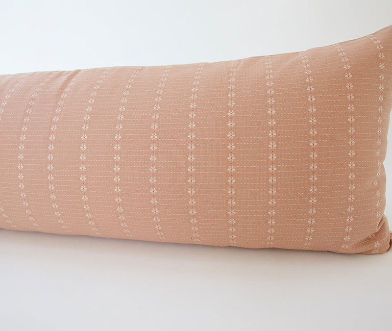 Pink Floral Extra Long Lumbar Pillow - 14x36