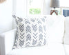 Printed Chevron - Black + Off White Accent Pillow Case - 22x22