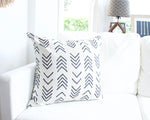 Printed Chevron - Black + Off White Accent Pillow Case - 22x22