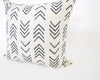 Printed Chevron - Black + Off White Accent Pillow Case - 22x22