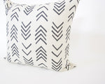 Printed Chevron - Black + Off White Accent Pillow Case - 22x22