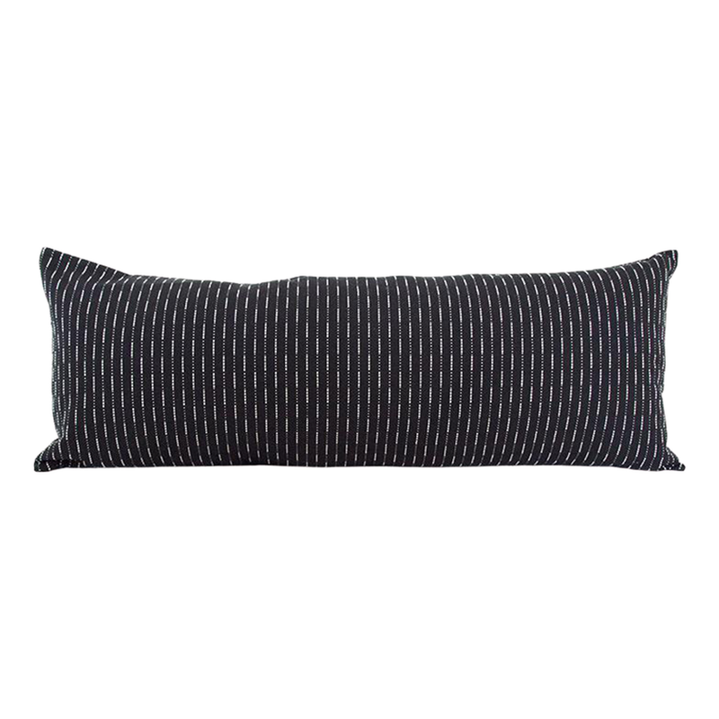 Black Woven Running Stitch pillow