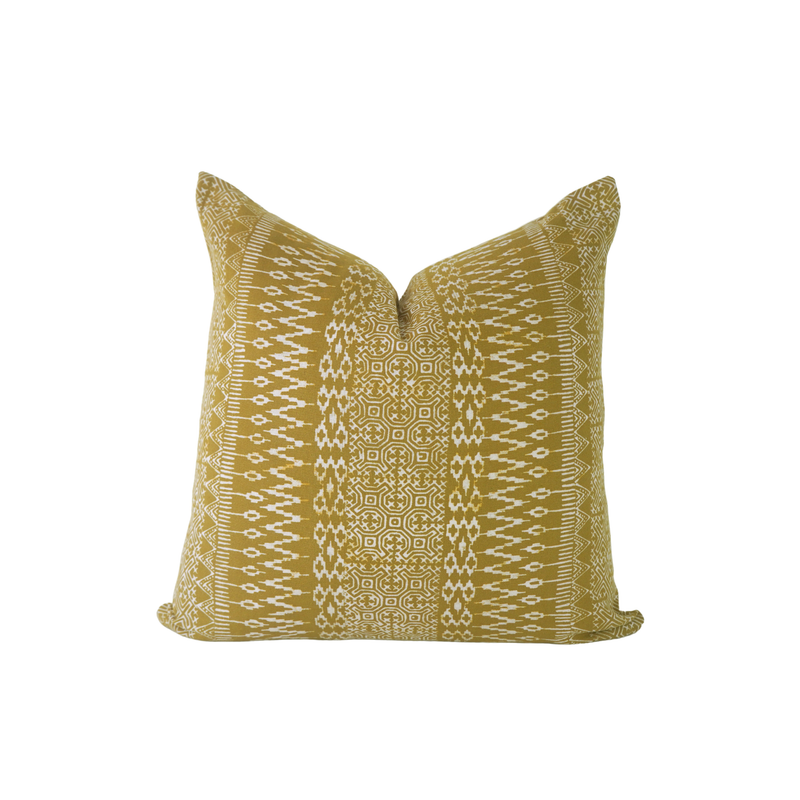 Sage Yellow Batik pillow