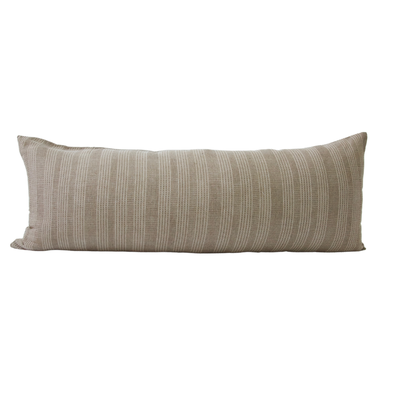Sandy Brown Dashed Extra Long Lumbar Pillow Case - 14x36 pillow