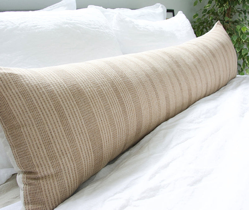 Sandy Brown Dashed Extra Long Lumbar Pillow Case - 14x50