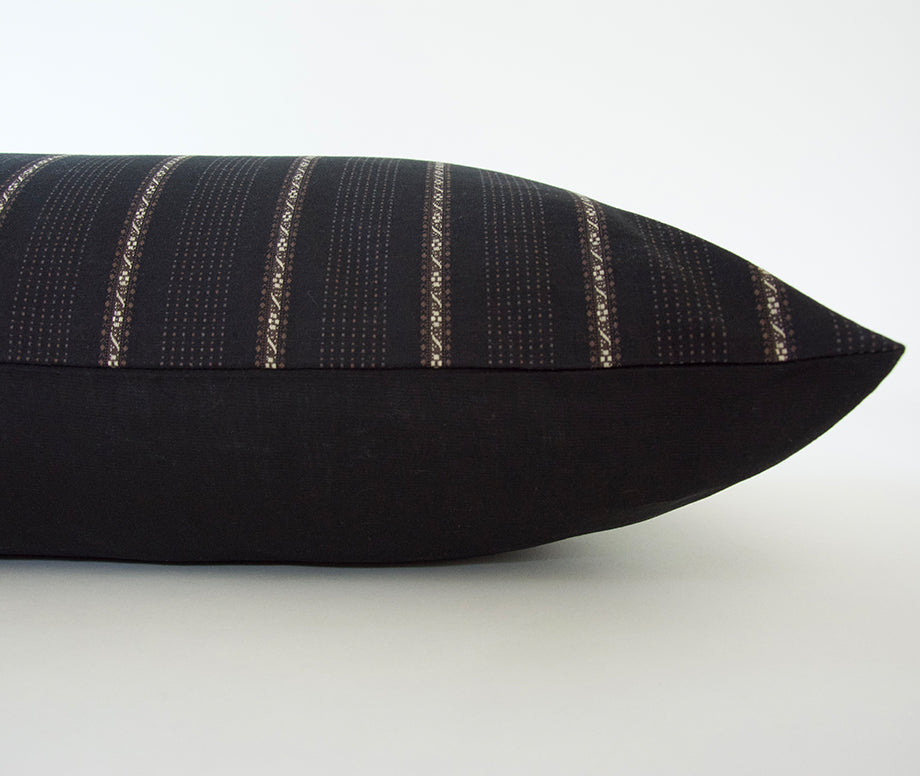Sleek Black Striped Extra Long Lumbar Pillow Case - 14x36