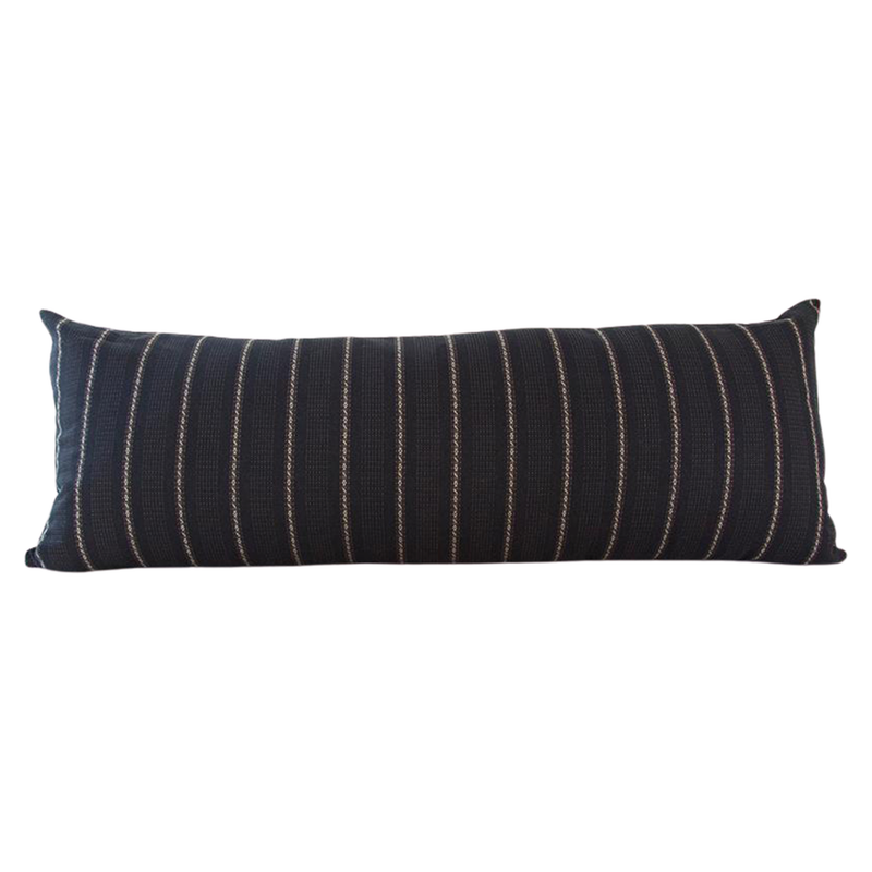 Sleek Black Striped Extra Long Lumbar Pillow Case - 14x36 pillow