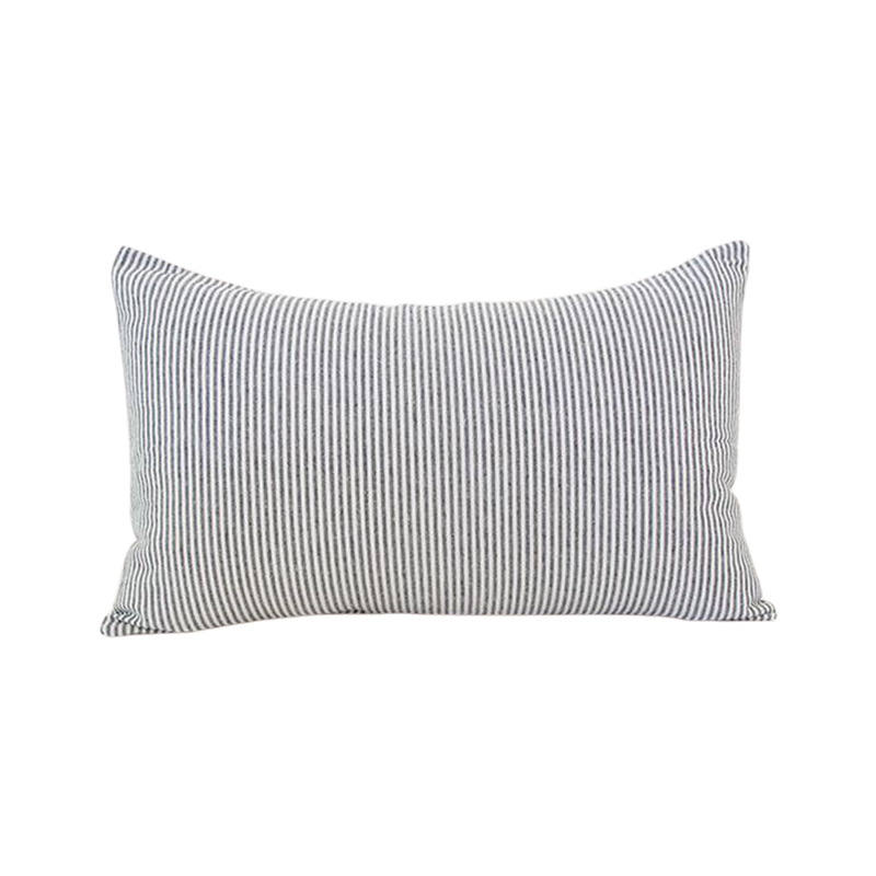 Small Blue Striped Lumbar Pillow Case - 14x22 (FINAL SALE) pillow