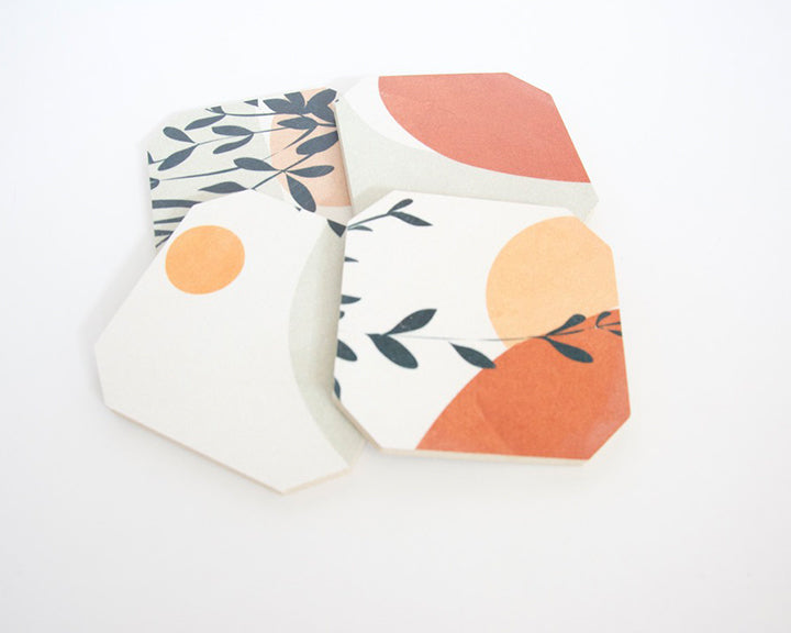 Soft Shapes & Leaves Coaster Set