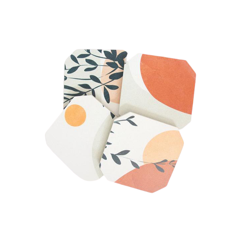 Soft Shapes & Leaves Coaster Set pillow