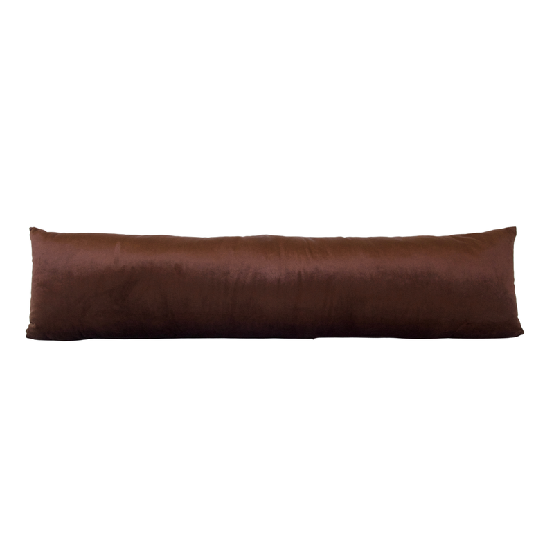 Solid Brown Velvet Extra Long Lumbar Pillow Case - 14x50 pillow
