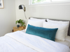 Solid Teal Velvet Extra Long Lumbar Pillow Case - 14x36