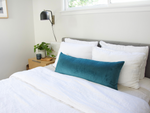 Solid Teal Velvet Extra Long Lumbar Pillow Case - 14x36
