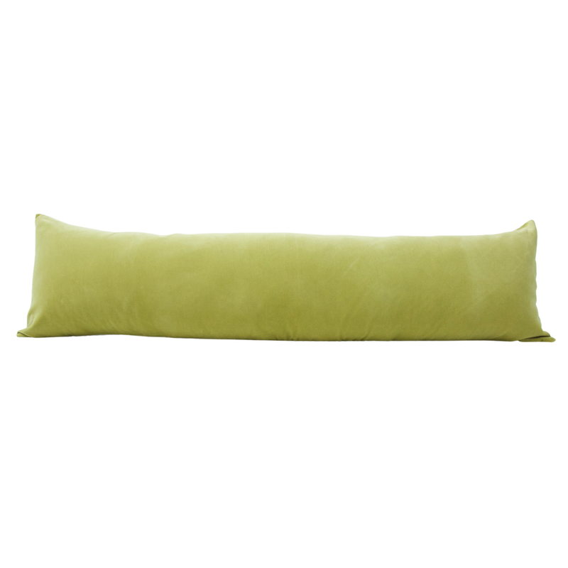 Solid Velvet Extra Long Lumbar Pillow Case - Lime - 14x50 pillow