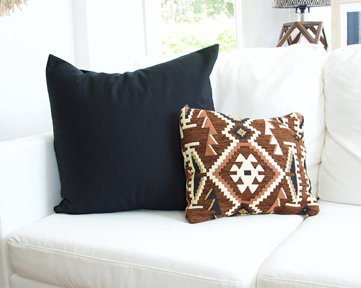 Solid Black Cotton Accent Pillow Case - 22x22 (FINAL SALE)